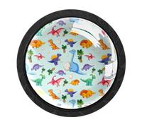 Dinosaur Baby Cub Egg 4 Packs Cabinet Knobs Matte Black Drawer Knobs