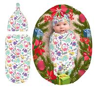 Dinosaur Baby Stuff Swaddle Receiving Blanket Swaddle Sack with Hat Set Dinosaur Swaddles Up New Born Soft Transition Sleep Sacks for Infant Boys Girls Stretchy Newborn Swaddle me 0-3 Month, 1-12