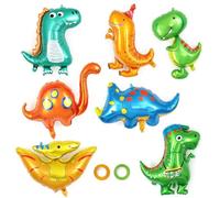 Dinosaur Balloons, 7 Pcs Dinosaur Party Decorations, Baby Dinosaur Foil, Giant Dino Animal for Birthday Party Decorations Baby Shower and Gender Reveal, Animal Balloons