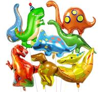 Dinosaur Balloons, 8 PCS Dinosaur Party Decorations, Animals Foil Balloons Set, Giant Jungle Foil Balloon, for Boys Jungle Dino Theme Baby Shower Decor Supplies (35-50 in)