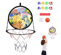 Dinosaur Basketball Hoop 2 in 1 - Basketball Stand | Basket Ball Net | Children's Dart Board | Interactive Toys Games Backboards Dart for Indoor Outdoor Kids Birthday Party Favors Girls Boys Toddler