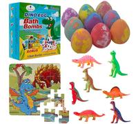 Dinosaur Bath Bombs for Kids (9 pcs) With Toys Inside - Egg Bath Bombs for Boys & Girls - UK Seller