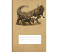 Dinosaur Battle Notebook - Ankylosaurus vs Carnotaurus: 64-page 5x5 mm grid notebook for school, office, or creative writing - dinosaur cover for fans of prehistoric creatures
