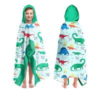 Dinosaur Beach Towels for Boys Hooded Beach Towels for Ages 4-8 ,Dino Kids Hooded Bath Towels Wrap for Toddler Teen Boy 35x60 inch Quick Dry Green Toddler Towel Boys Perfect for Beach Pool Swimming