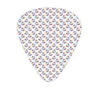 Dinosaur Bicycle Guitar Picks 12 Pack Universal ABS Guitar Picks,Funny Colorful Balloons Happy Birthday T-Rex Cartoon,for Acoustic and Electric Guitar,Hot Pink Sky Blue