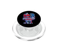 Dinosaur Birthday Boy 3 Years Soccer 3rd Birthday PopSockets PopGrip for MagSafe