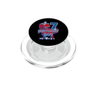 Dinosaur Birthday Boy 7 Years Soccer 7th Birthday PopSockets PopGrip for MagSafe