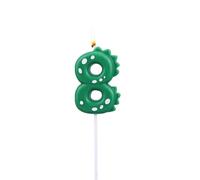 Dinosaur Birthday Candle, Green Number Candles for Cake & Cupcake Toppers