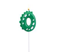Dinosaur Birthday Candle, Green Number Candles for Cake & Cupcake Toppers Dino-Themed Party Decorations Birthday Supplies for Kids Boys (Number 0)