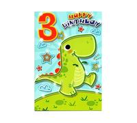 Dinosaur Birthday Card for 3rd Birthday. 3 Happy Birthday
