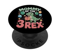 Dinosaur Birthday Mommy Of The 3Rex For Moms Party PopSockets Adhesive PopGrip
