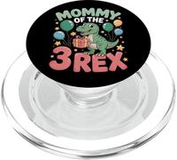Dinosaur Birthday Mommy Of The 3Rex For Moms Party PopSockets PopGrip for MagSafe