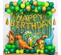 Dinosaur Birthday Party Decorations Balloons Arch Garland Kit HAPPY Curtains for Dino Themed Kid s Shower