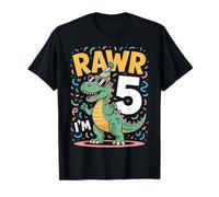 Dinosaur Birthday Rawr Im 5 Boys Girls Kids Five Year Old T-Shirt
