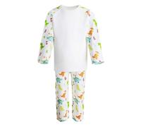Dinosaur Blank Pyjamas for Embroidery - Vinyl - HTV - DTG - Boy - Girl - Unisex - Various Sizes - Cotton (as8, age, 1_year, 2_years) White