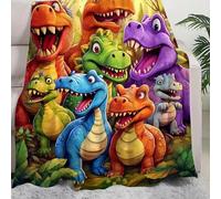 Dinosaur Blanket,Cute Smiling Dinosaur Throw Blanket for Boys,Cute Smiling Dinosaurs HD Digital Print Lightweight Flannel Dinosaurs Throw Blanket for Lounge Living Room Bedroom (50x60in)