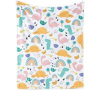 Dinosaur Blanket for Boys Girls, Soft Dinosaur Baby Crib Plush Flannel Blanket for Nursery, Cozy Warm Dinosaur Fluffy Throw Blanket Gift with Vibrant Colors and Cute Design for Newborn and Toddler