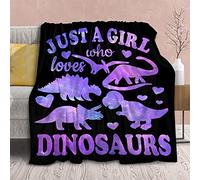 Dinosaur Blanket Gift for Women Kid Plush Just A Girl Who Loves Dinosaurs Soft Throw Dino Comfy Sheet Jurassic Animal Lovers Fans Gifts Lightweight Flannel Blankets for Couch Chair-40x50 Inches