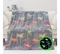 Dinosaur Blanket Party Favors Room Decor Birthday Gifts Toys Kids Glow in The Dark Dino Blankets for Boys Girls Toddler Sofa Bedroom