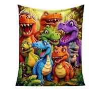 Dinosaur Blanket, Smiling Dinosaur Blanket, Cute Smiling Dinosaurs HD Digital Print Flannel for Kids Boys Girls Birthday Christmas (39.4 * 59.1in)