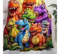 Dinosaur Blanket, Smiling Dinosaur Blanket, Cute Smiling Dinosaurs Hd Digital Print Lightweight Flannel Dinosaur Throw Blanket For Home Bedroom Couch Bed Decor (150 * 200CM)