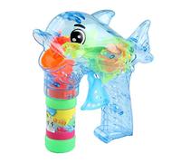 Dinosaur Blower Toy with LED Lights Outdoor Summer Activity for Kids Maker Machine Party (Blue, One Size)
