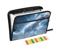 Dinosaur Blue Lightning Expanding File Folder A4,13 Pockets File Organiser, Paperwork A4 Plastic Wallet Document Storage Expander for School,Office and Home