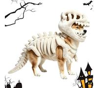 Dinosaur Bone Pet Costume Cosplay Dress Up Skeleton | Dog Dinosaur Costume Halloween Bone for Parties, Themed Parties, Photography, Events, Carnivals, Friend Gatherings, Home,