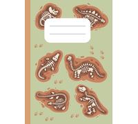Dinosaur Bones A4 Lined Notebook for Kids: Wide Ruled Writing Book for School and Home| 100 Pages/ 200 Sides | Fun Fossil Skeleton Design | Ideal for Boys and Girls Ages 3-12