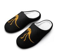 Dinosaur Bones Flannel Slippers For Men Memory Foam Soft Warm Home Shoes Print 11-12（44-45）
