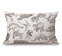 Dinosaur Bones Fossils Cotton Linen Decorative Throw Pillow Case Cushion Cover Pillowcase for Couch Sofa Bed,12 X 20 Inches