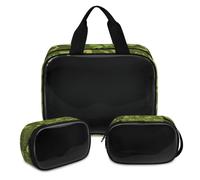 Dinosaur Bones Makeup Bag for Women Men, Animal Dinosaur Translucent Cosmetic Bag Wash Pouch Shower Bag 3 Pcs Travel Toiletry Toiletries Cosmetic Organizer