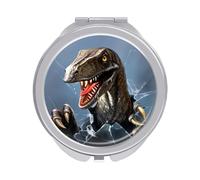 Dinosaur Breaks Through The Glass Folding Make Up Mirror, Compact 2X/1X Magnification Mirror, Women Portable Travel Makeup Mirror 2.4 x 2.4 inch
