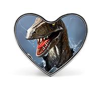 Dinosaur Breaks Through The Glass Heart Brooch Pin, Unisex Smooth Surface Lapel Tie Pin, Lightweight Badge Jewelry Crafts Decor for Costume Accessory Men Women