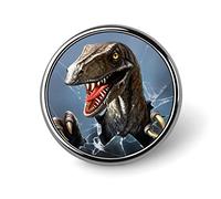 Dinosaur Breaks Through The Glass Round Brooch Pin, Unisex Smooth Surface Lapel Tie Pin, Lightweight Badge Jewelry Crafts Decor for Costume Accessory Men Women