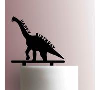 Dinosaur ? Brontosaurus Happy Birthday Acrylic Cake Topper 3mm Thick Premium Laser Cut Cake Decoration for Birthday, Wedding, Baby Shower & Party Cakes Durable Reusable