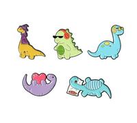 Dinosaur Brooch 5pcs Alloy Cartoon Clothing Pin Badge