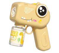 Dinosaur Bubble Gun Colorful LED Cute Bubble Machine Gun for Kids Khaki | Fun & Kids Friendly, ABS Build, Includes Bubble Solution, Great for Bath & Summer Pool, Battery Powered(No Battery)
