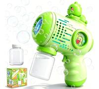 Dinosaur Bubble Gun for Kids - Automatic Bubble Machine with 65ml Bubble Solution, Handheld Blower Toy for Outdoor Garden Park Birthday Gift for Boys Age 3 4 5 6 7+ Years Old - Green