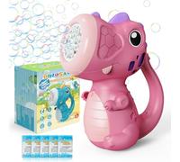Dinosaur Bubble Machine for Kids Automatic Bubble Maker with Lights,5000+ Bubbles per Minute/Bubble Solution Included Best Summer Outdoor Dinosaur Bubble Toy for Kids Birthday Party Favors