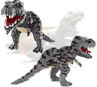 Dinosaur Building Set, Dinosaur Block Kit, Perfect Birthday for Dinosaur Lovers Adults, Creative Diy Construction green grey (grey)