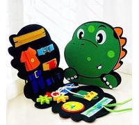 Dinosaur Busy Board, Life Skills board, Learning dressing skills, improve fine motor skills, special needs support