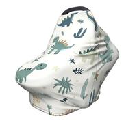 Dinosaur Cactus Nursing Cover 360° Full Coverage Cute Animal Stretch Scarf for Breastfeeding and Car Seat Cover Fit for Most Pushchairs and Prams