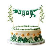 Dinosaur Cake Topper - Custom Name Birthday Cake Banner for Kids | Dinosaur Cake Decoration, Smash Cake & Dino Party Decorations