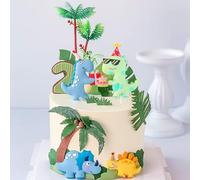 Dinosaur Cake Toppers - 6PCS Dinosaur Decorations Birthday, 3D AnimalThemed Party decorations, Happy Birthday Caker Topper, Reusable birthdays Cake Decor for Baby Shower Party Supplies
