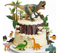 Dinosaur Cake Toppers Dinosaur Birthday Cake Decorations with Dinosaur Eggs Leaves for Dinosaur Themed Birthday Party Cake Decorations