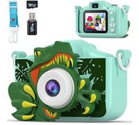 Dinosaur Camera for Children with Cartoon Silicone Cover, Mini Digital Camera Toy for 3 4 5 6 7 8 9 10 11 12 Years Birthday Gift Ideas for Children and Children