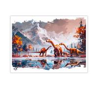 Dinosaur Canvas Wall Art Prehistoric Animals Painting Posters Print on Canvas Animal the Picture for Home Modern Decoration 60x80cm Frameless