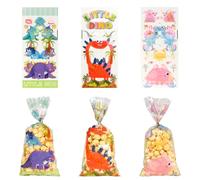 Dinosaur Cellophane Bags,50 Pieces DIY Biscuit Cookie Bags,Dinosaur Carnival Party Candy Cellophane for Girls Boys Birthday Party Supply