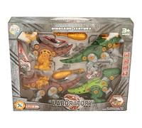 Dinosaur Century Laboratory DIY Detachable Educational Toy Set, Ages 3+, Scene Simulation, Green, Brown